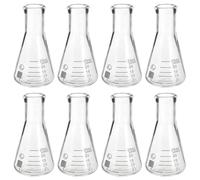 PATIKIL Erlenmeyer Flask, 8Pcs 25ml 1oz Narrow Mouth Graduated Flasks Borosilicate Glass with Printed Graduation for Lab Experiment Chemistry Science Study