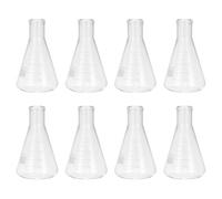 PATIKIL Erlenmeyer Flask, 8Pcs 500ml 17oz Narrow Mouth Graduated Flasks Borosilicate Glass with Printed Graduation for Lab Experiment Chemistry Science Study