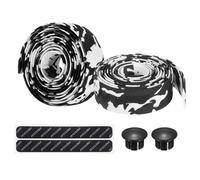 PATIKIL EVA Bike Handlebar Tape, 1 Pair Soft Bicycle Bar Tape One Size with End Plugs & Adhesive Backs for Road Cycling Folding, White/Black
