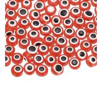 PATIKIL Evil Eye Beads, 65 Pcs 6mm Flat Round Evil Eye Charm for DIY Bracelet Earring Necklace Jewelry Craft Making, Red
