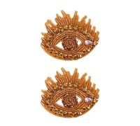 PATIKIL Evil Eyes Rhinestone Patches, 2 Pcs Evil Eyes Patches Sew on Applique Patches Rhinestone Applique Glitter Crystal Patches for Shoes Clothes Pants Bags Hats Shirts, Gold