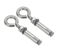 PATIKIL Expansion Hook M10 2 Pack 304 Stainless Steel Concrete Wall Hook Screw for Concrete Brick Stone Ceiling Hanging Silver