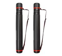 PATIKIL Extendable Poster Tubes, 2pcs Expand from 25.2" to 42.5" with Strap, 8cm/3.1" Dia Art Document Storage Carry Tubes for Blueprint Drawings Artwork, Black