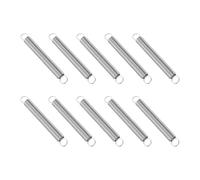 PATIKIL Extension Spring, 10pcs Wire Diameter 0.6mm, OD 6mm, Free Length 50mm 304 Stainless Steel Dual Hook Tension Springs for Lawn Tractor Home Repairs DIY, Silver