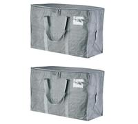 PATIKIL Extra Large Moving Bags, 2 Pack with Reinforced Handles and Zipper Storage Tote Packing Bags Collapsible for Clothes Moving Supplies,Grey