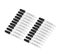 PATIKIL Eye Dropper, 20pcs 1ml Glass Bent Tip Graduated Ear Dropper with Rubber Bulbs for Transfer Liquids for Dose and Measurement, Clear