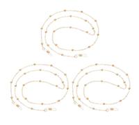 PATIKIL Eye Glasses Holders Around Neck, K Gold Metal Bead Eyeglasses Strap Fashion Stylish Beaded Lanyard Glasses Chain for Women Sunglasses Old Lady Glass, 3 Pcs