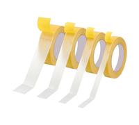 PATIKIL Fabric Tape, 4 Roll Double Sided Fabric Tape Heavy Duty Sticky Carpet Tape Mesh Tape for Carpet Floor Wall Photo DIY Crafts Clothes, 33 Feet x 0.5/0.7/1/1.2", Yellow