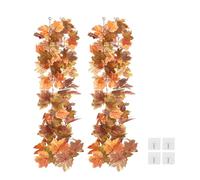 PATIKIL Fall Garland 5.7Ft/Piece, 2 Pack Artificial Autumn Foliage Garland Maple Leaves Garlands Hanging Vines Leaf Decoration for Home Wedding Fireplace Party,Red/Brown/Green/Yellow