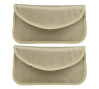 PATIKIL Faraday Bags, 2 Pack 6.5 Inch Signal Blocking Key Pouch Anti-Theft Car Protection Cell Phone RFID GPS Shielding Wallet for Privacy Card Protection, Khaki