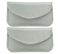 PATIKIL Faraday Bags, 2 Pack 6.5 Inch Signal Blocking Key Pouch Anti-Theft Car Protection Cell Phone RFID GPS Shielding Wallet for Privacy Card Protection, Silver-white