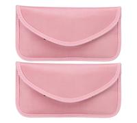 PATIKIL Faraday Bags, 2 Pack 6.5 Inch Signal Blocking Key Pouch Anti-Theft Car Protection Cell Phone RFID GPS Shielding Wallet for Privacy Card Protection, Pink