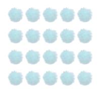 PATIKIL Faux Fur Pom Poms for Hats, 20 Pcs Fluffy Soft Fur Poms Balls with Elastic Loop for Keychain Knitting Hats DIY Scarves Gloves Bag Christmas, Light Blue