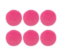 PATIKIL Faux Fur Pom Poms for Hats, 6 Pcs Fluffy Soft Fur Poms Balls with Elastic Loop for Keychain Knitting Hats DIY Scarves Gloves Bag Christmas, Light Red