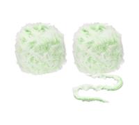 PATIKIL Faux Fur Yarn Soft Polyester Plush 2 Skeins 35 Yards Green/White | Fuzzy Yarn Crochet Fluffy,Chunky Polyester Plush Fur Eyelash,Crocheting Knit Blanket Rug Sweater Scarf Hat Bear Craft