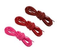 PATIKIL Faux Suede Leather Cord, 3 Rolls 3mm x 5 Yards Flat Synthetic Leather Strips for Necklace Bracelet Jewelry Beading DIY Crafts, Dark Red/Red/Pink