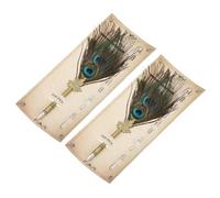 PATIKIL Feather Pen, 2 Pcs 9.3 Inch Vintage Quill Pen Feather Dip Pen with 5 Pcs Replacement Nibs for Writing Calligraphy Wedding Signature Guest, Multicolored