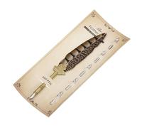 PATIKIL Feather Pen, 9.3 Inch Vintage Quill Pen Feather Dip Pen with 5 Pcs Replacement Nibs for Writing Calligraphy Wedding Signature Guest, Black/Brown