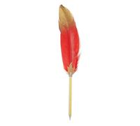 PATIKIL Feather Pen Quill, Feather Ballpoint Pen Bulk Refined Vintage Feather Calligraphy Pen for Guest Signature Wedding Bridal Office Writing, Red