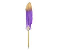 PATIKIL Feather Pen Quill, Feather Ballpoint Pen Bulk Refined Vintage Feather Calligraphy Pen for Guest Signature Wedding Bridal Office Writing, Purple