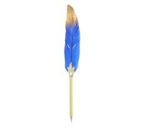 PATIKIL Feather Pen Quill, Feather Ballpoint Pen Bulk Refined Vintage Feather Calligraphy Pen for Guest Signature Wedding Bridal Office Writing, Dark Blue