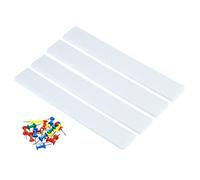 PATIKIL Felt Bulletin Board Bar Strip, 4 Pack Self Adhesive Wall Pin Bulletin Board with Push Pins for Photos Memos Home Office Decor, White