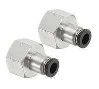 PATIKIL Female Straight Tubing Push to Connect Fittings, 2 Pack Female Straight 1/4 Inch Tube OD x 3/8 Inch NPT Thread Push to Connect Fittings for Air Water