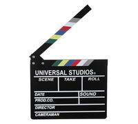 PATIKIL Film Clapboard, 11x12" Wooden Movie Blackboard Props Theater Decor Scene Accessories Content Creator Essentials Theme Party Decorations, Black Color