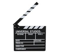 PATIKIL Film Clapboard, 11x12" Wooden Movie Blackboard Props Theater Decor Scene Accessories Content Creator Essentials Theme Party Decorations, U-Black