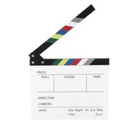PATIKIL Film Clapboard, 11x12" Wooden Movie Blackboard Props Theater Decor Scene Accessories Content Creator Essentials Theme Party Decorations, White Color