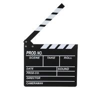 PATIKIL Film Clapboard, 11x12" Wooden Movie Blackboard Props Theater Decor Scene Accessories Content Creator Essentials Theme Party Decorations, P-Black
