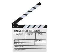 PATIKIL Film Clapboard, 11x12" Wooden Movie Blackboard Props Theater Decor Scene Accessories Content Creator Essentials Theme Party Decorations, U-White