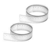 PATIKIL Film Flexible Ruler 100cm 0.1mm Scale with R Angle and Width Lines Clear PET Plastic Folding Straight Ruler for Factory, Transparent, 2 Pcs