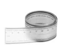 PATIKIL Film Flexible Ruler 120cm 0.1mm Scale with R Angle and Width Lines Clear PET Plastic Folding Straight Ruler for Factory, Transparent, 1 Pcs