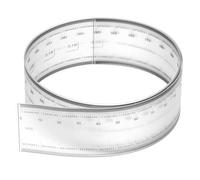PATIKIL Film Flexible Ruler 70cm 0.1mm Scale with R Angle and Width Lines Clear PET Plastic Folding Straight Ruler for Factory, Transparent, 1 Pcs