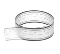 PATIKIL Film Flexible Ruler 80cm 0.1mm Scale with R Angle and Width Lines Clear PET Plastic Folding Straight Ruler for Factory, Transparent, 1 Pcs