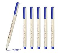 PATIKIL Fineliner Colored Pens, 6 Pcs Dark Blue Felt Brush Tip Fineliner Marker Waterproof Ink Watercolor Coloring Book Art Supplies Set for Artist Journaling Scrapbooking