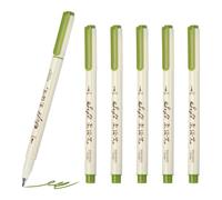 PATIKIL Fineliner Colored Pens, 6 Pcs Dark Green Felt Brush Tip Fineliner Marker Waterproof Ink Watercolor Coloring Book Art Supplies Set for Artist Journaling Scrapbooking
