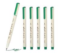 PATIKIL Fineliner Colored Pens, 6 Pcs Green Felt Brush Tip Fineliner Marker Waterproof Ink Watercolor Coloring Book Art Supplies Set for Artist Journaling Scrapbooking
