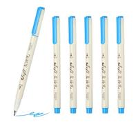 PATIKIL Fineliner Colored Pens, 6 Pcs Sky Blue Felt Brush Tip Fineliner Marker Waterproof Ink Watercolor Coloring Book Art Supplies Set for Artist Journaling Scrapbooking