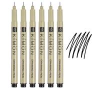 PATIKIL Fineliner Pens, 0.25mm Fine Points Drawing Pen Waterproof Inking Markers Liner Artist Watercolor Supplies Drawing Kit for Adult Sketching Journaling, Pack of 6