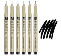 PATIKIL Fineliner Pens, 0.8mm Fine Points Drawing Pen Waterproof Inking Markers Liner Artist Watercolor Supplies Drawing Kit for Adult Sketching Journaling, Pack of 6