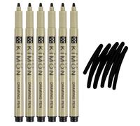 PATIKIL Fineliner Pens, 2mm Bold Tips Drawing Pen Waterproof Inking Markers Liner Artist Watercolor Supplies Drawing Kit for Adult Sketching Journaling, Pack of 6