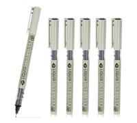 PATIKIL Fineliner Pens, 6 Pcs Black 01 0.25mm Fineliner Marker Waterproof Ink Archival Drawing Pens Watercolor Art Supplies Set for Sketching Journaling Scrapbooking Artist Illustration