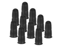 PATIKIL Finger Covers Cots, Black Silicone Finger Tips Protectors Gloves Anti-Slip Fingertip Caps Reusable for Sewing Gardening Dry Skin Cracking, M, 10 Pcs