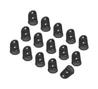 PATIKIL Finger Tip Covers Cots, Black Silicone Finger Protectors Gloves Breathable Reusable Fingertip Caps with Air Holes for Dry Skin Cracking, M, 15 Pcs