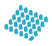 PATIKIL Finger Tip Covers Cots, Light Blue Silicone Finger Protectors Gloves Breathable Reusable Fingertip Caps with Air Holes for Dry Skin Cracking, M, 30 Pcs