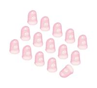 PATIKIL Finger Tip Covers Cots, Pink Silicone Finger Protectors Gloves Breathable Reusable Fingertip Caps with Air Holes for Dry Skin Cracking, M, 15 Pcs
