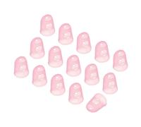 PATIKIL Finger Tip Covers Cots, Pink Silicone Finger Protectors Gloves Breathable Reusable Fingertip Caps with Air Holes for Dry Skin Cracking, L, 15 Pcs
