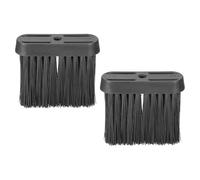 PATIKIL Fireplace Brush Replacement Head, 2Pcs Plastic Oblong Broom Brush Soft Bristles Brush Head for Cleaning Fireplace Dusting Furniture Brushes, Black